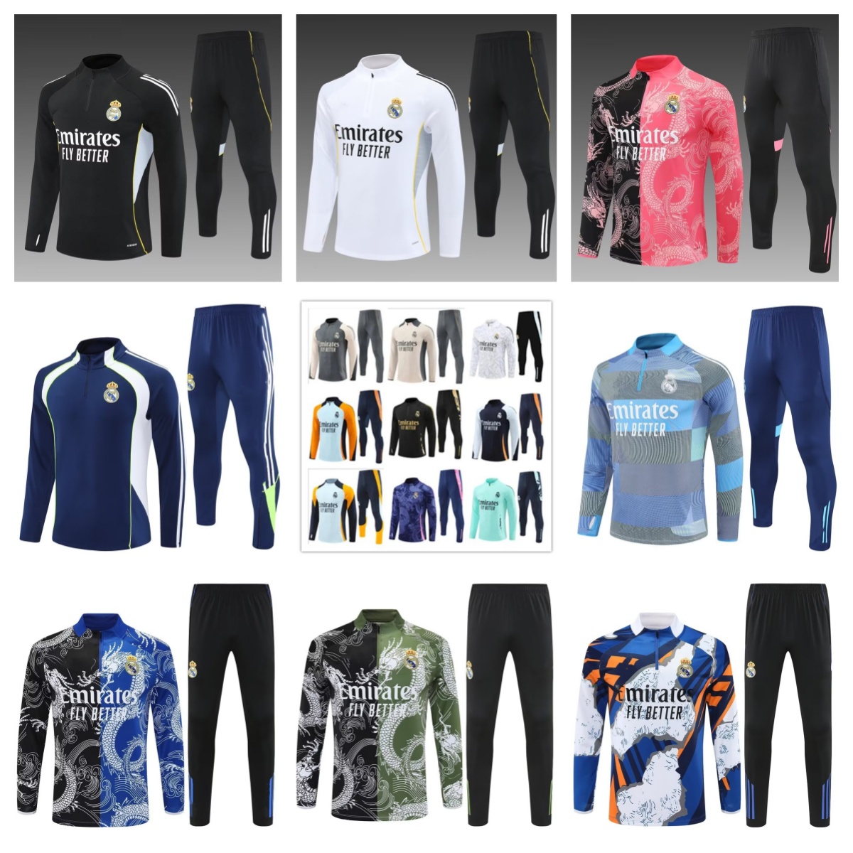 2024 2025 2026 Madrids BELLINGHAM VINI JR soccer tracksuit Men and kids 23 24 25 26 football tracksuit training suit jogging kit chandal futbol survetement