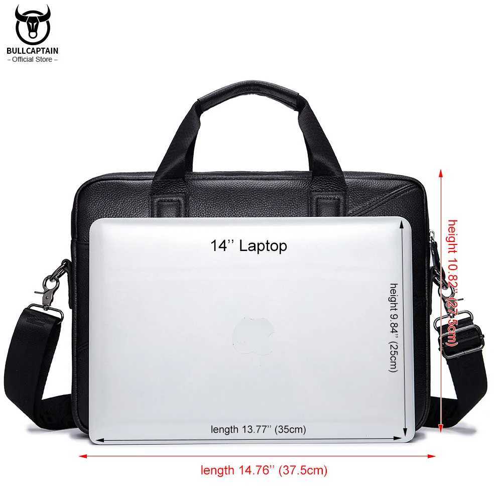 BULLCAPTAIN 2020 Mens Briefcase Business Handbag Can Be Used For 15 Inch Laptop Casual Shoulder Messenger Bags Leather Bag Men W250610