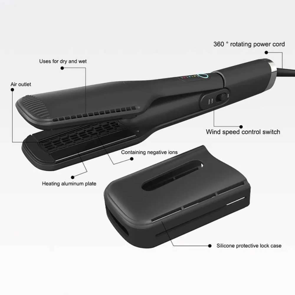 Professional Hair Straightener With Hot Air Ionic Hair Flat Iron 230 C Ceramic Coating Plate Hair Styler W250610