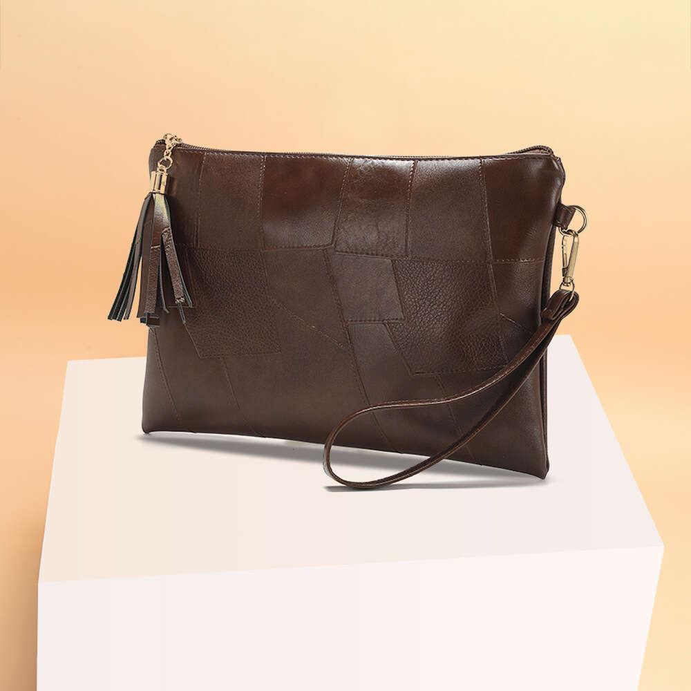 2025 Autumn Winter New Design Underarm Textured Clutch Evening Bag Women Tassel