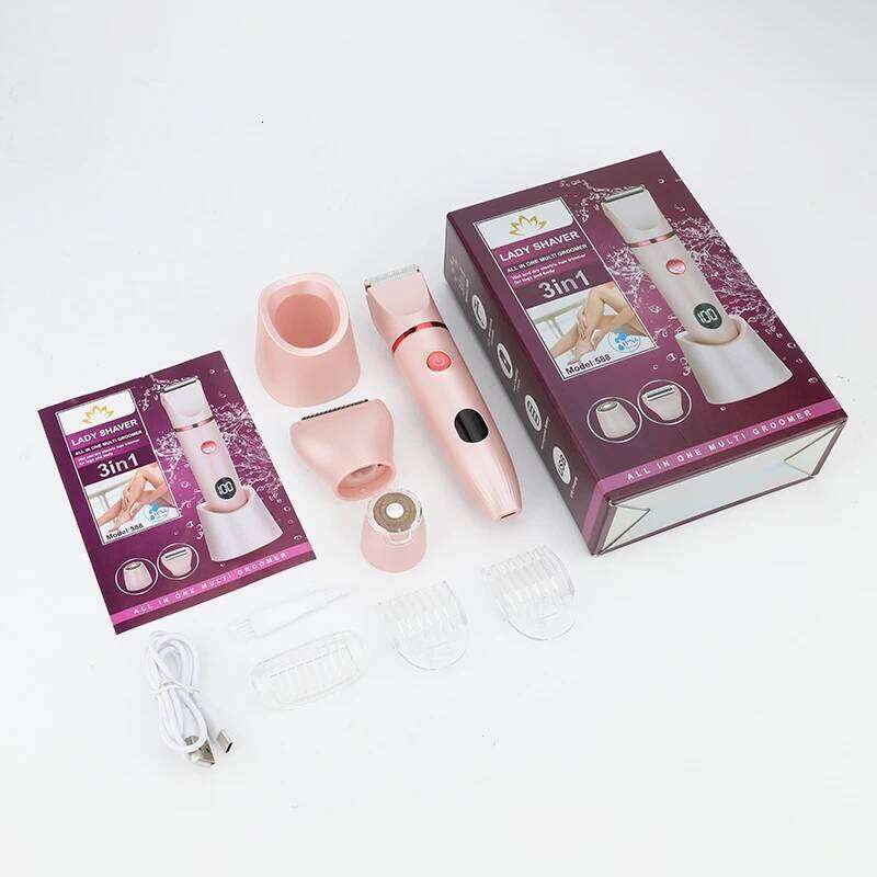 RESUXI 588 Women's 3-in-1 Electric Epilator Bikini Lady Shaver Removal Sideburns Lip Clipper Private Hair Trimmer
