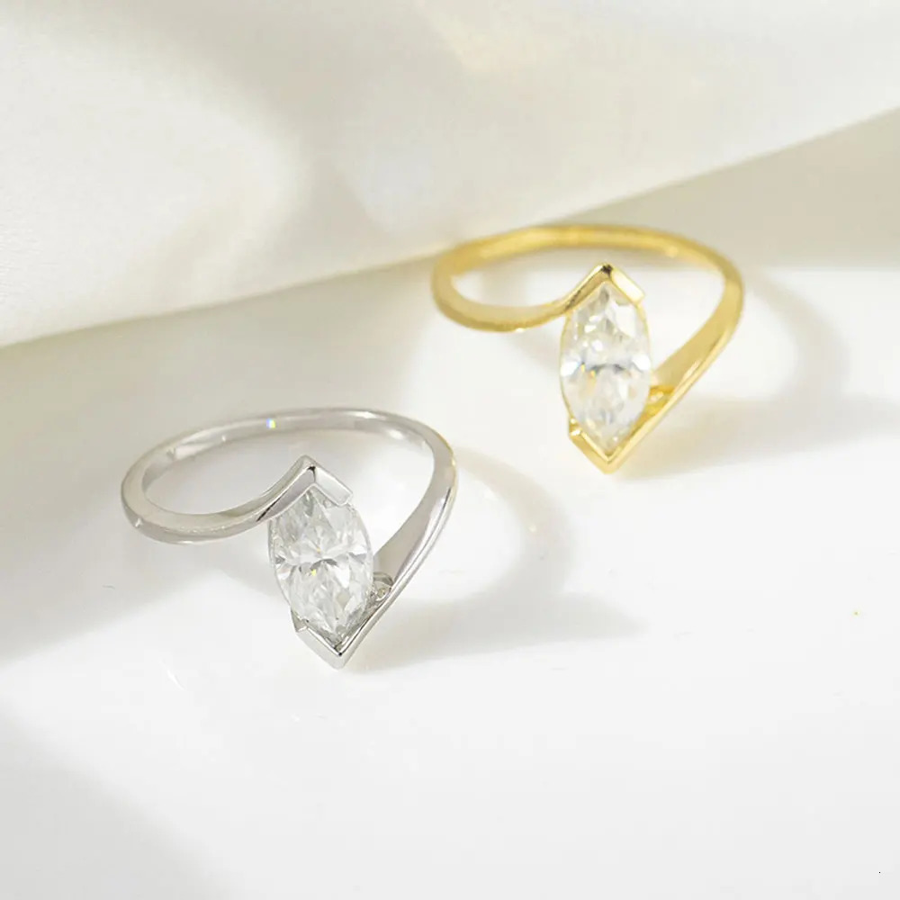 KNOBSPIN 5*10mm 1ct Pear Cut Solitaire Rings for Women D VVS1 Lab Diamond Fine Jewelry Solid 925 Silver Wedding Ring 250610