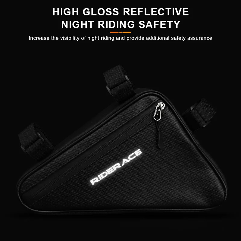 RIDERACE Waterproof Cycling Tube Bags 1.5L MTB Road Bike Triangle Bag Cycling Frame Front Bags Repair Tools Pannier Bicycle Bag 250610