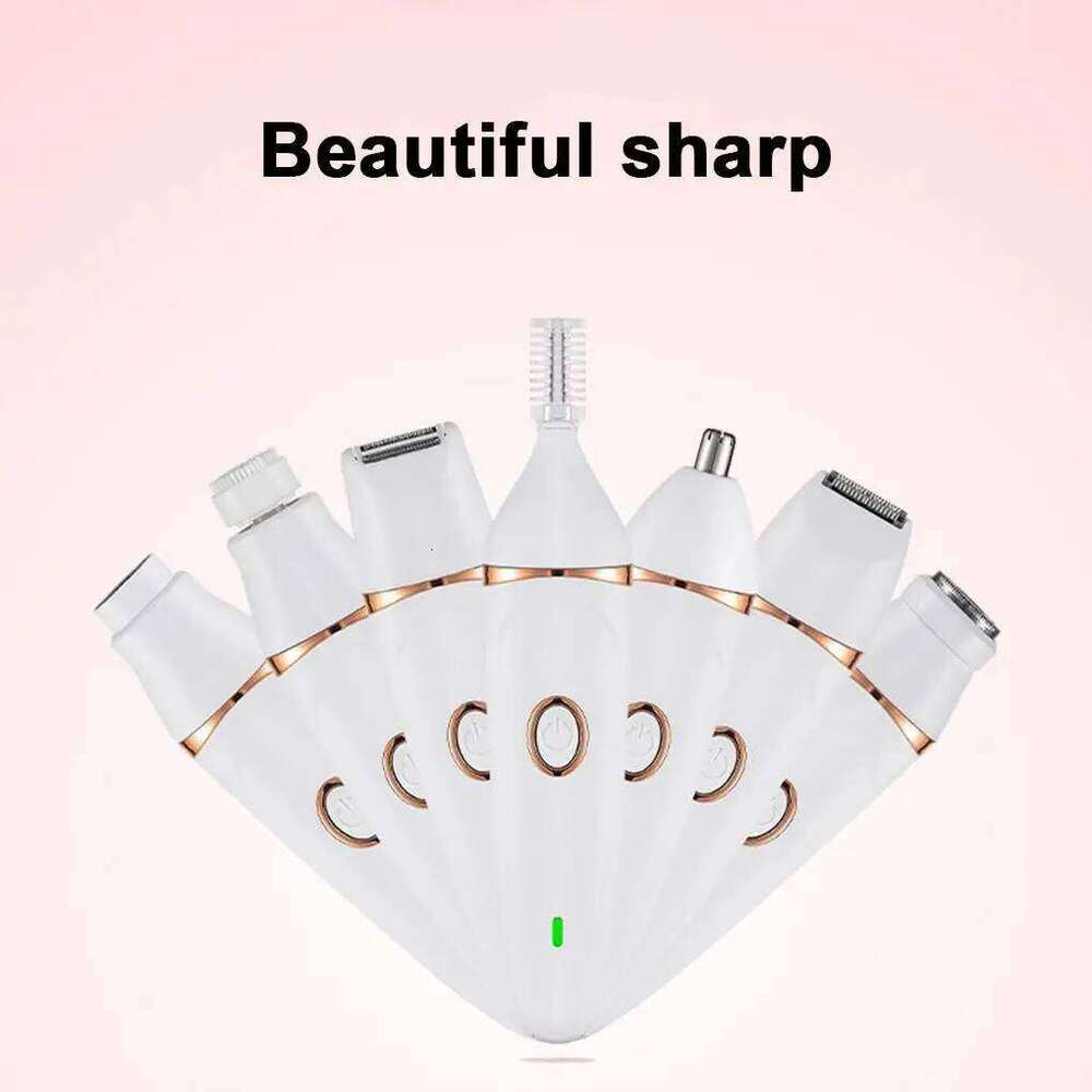 Gentle Painless Facial Remover 7 In 1 Hair Removal Compact And Portable Women Face Epilator White