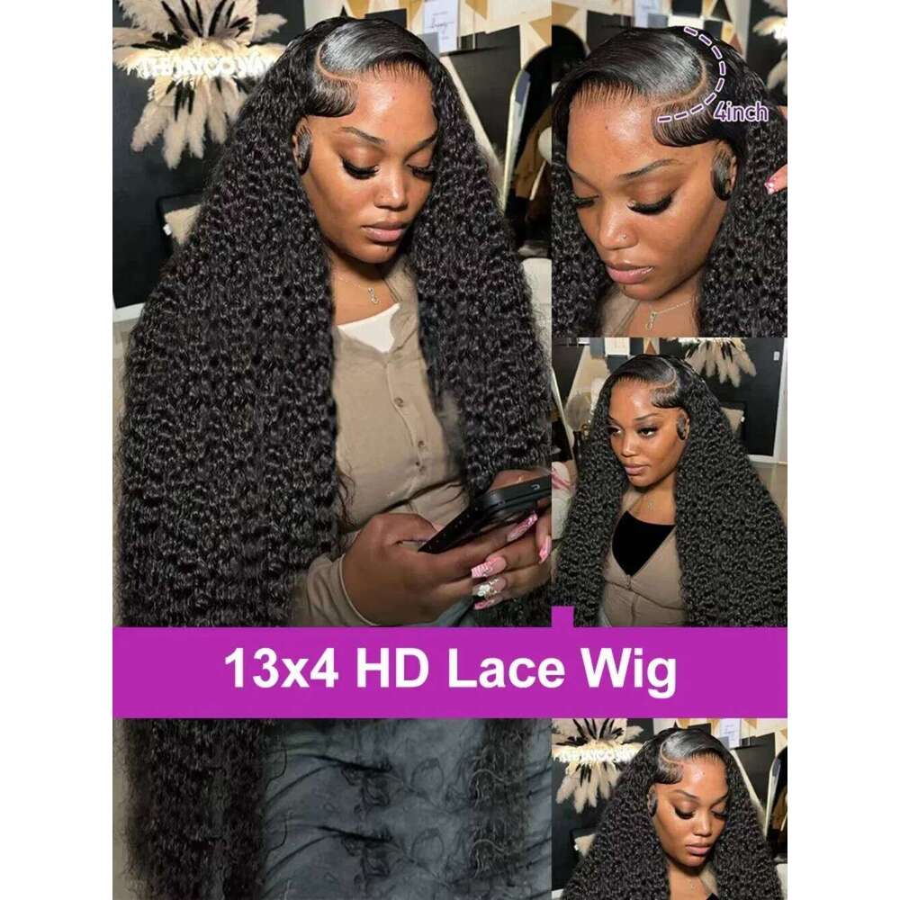 40 50 Inches Deep 13x4 13x6 HD Lace Frontal Wig 220% Wave 360 5x5 Full Front Curly Human Hair Wigs For Women