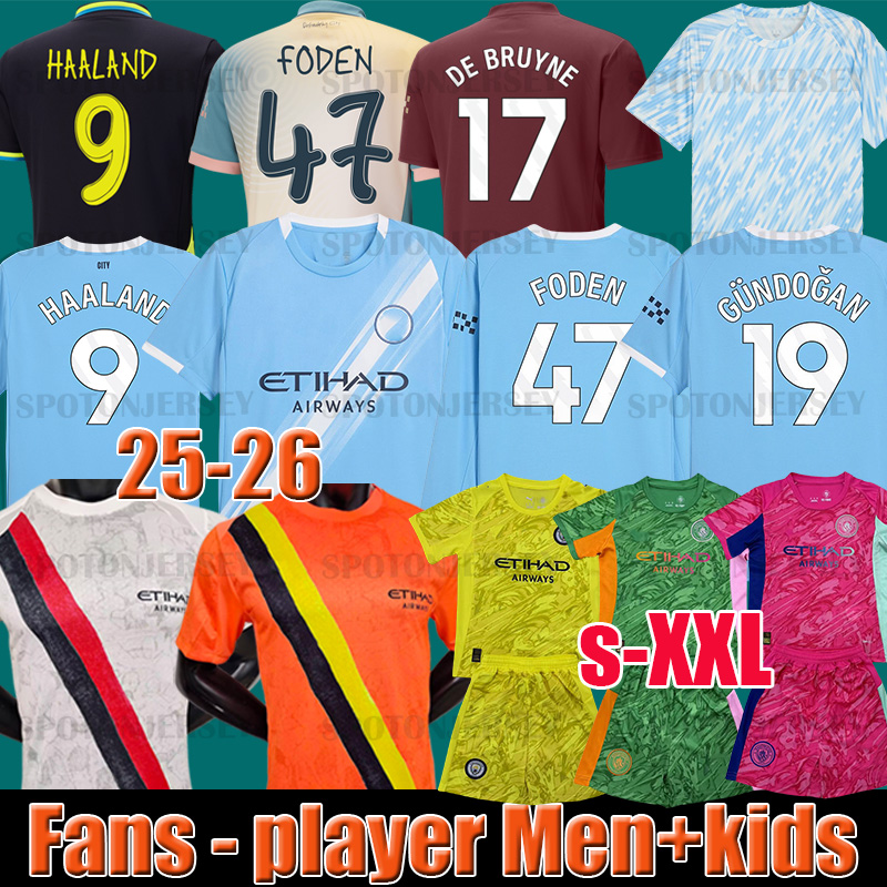 man city 25 26 HAALAND MARMOUSH SOCCER JERSEY GREALISH MAN CITIES ALVAREZ player DE BRUYNE FODEN football tops shirt men kids kit DOKU Mancheste rs city jersey