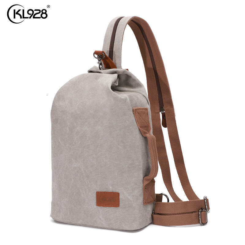 Crossbody Men's Sports Chest Large Capacity Casual Canvas Backpack Trendy Multifunctional Travel Shoulder Bag