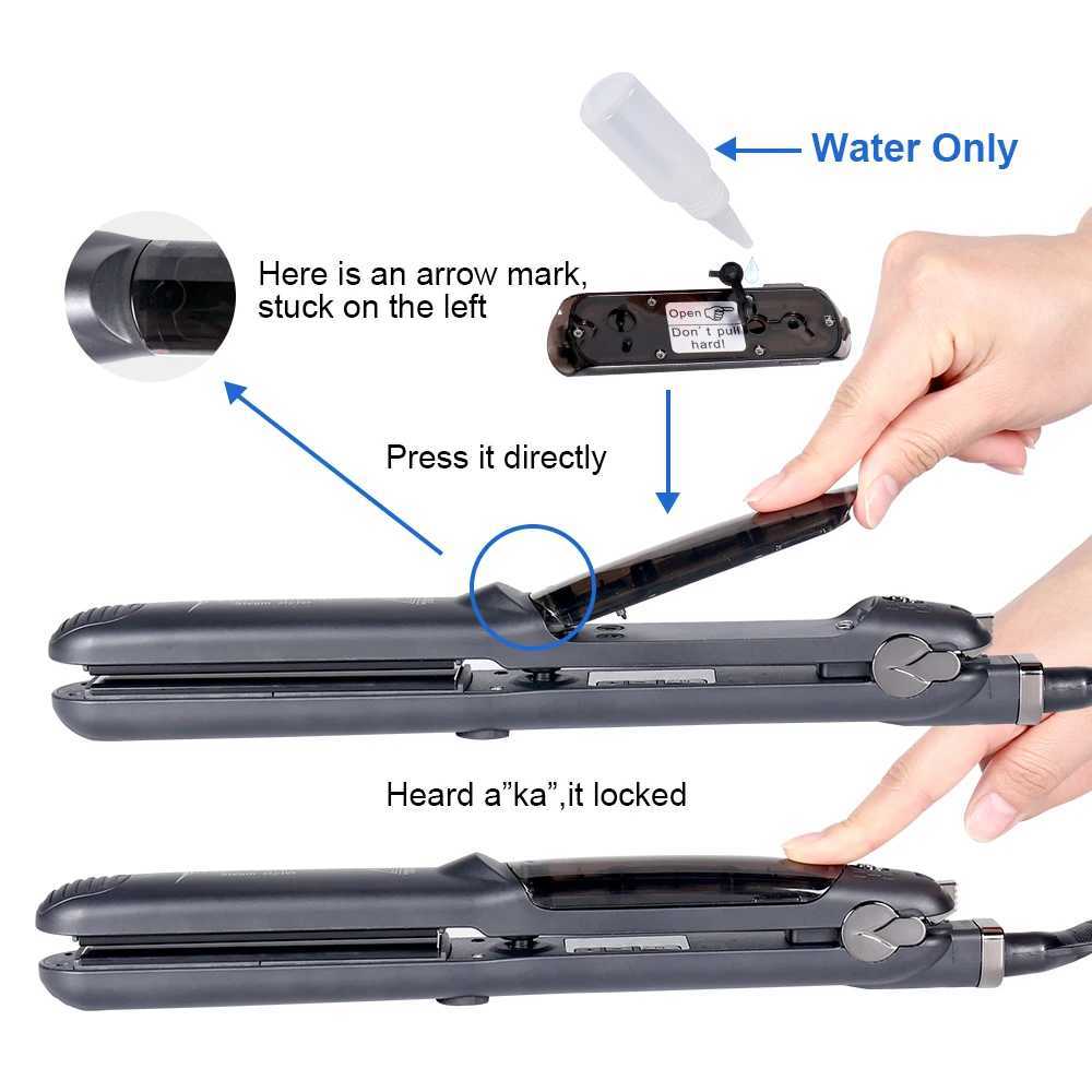 Professional Steam Hair Straightener Ceramic Vapor Hair Flat Iron Seam Straightening Iron Curler Steamer Hair Styling Tools W250610