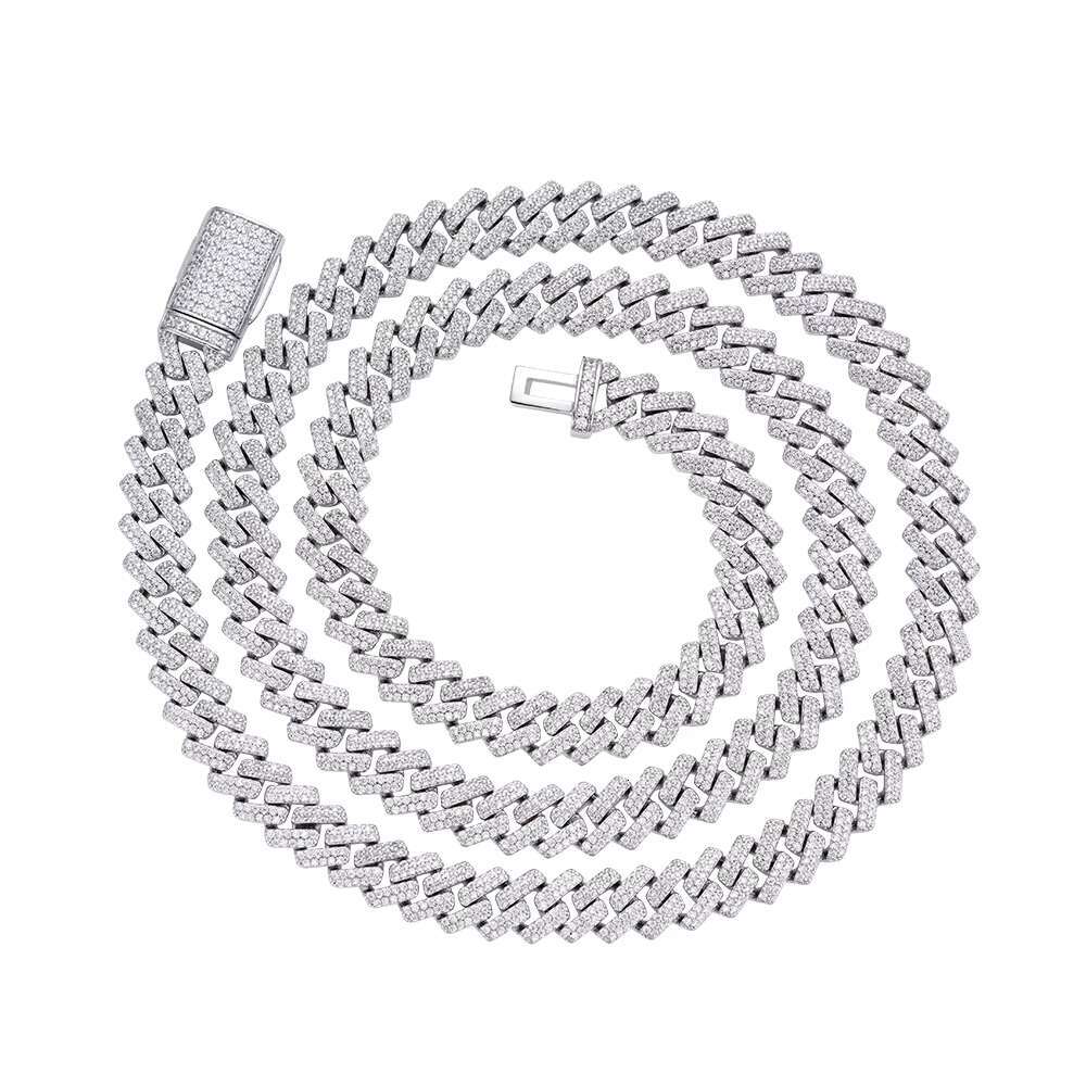 OACOCA Pass Diamond Tester 10mm 925 Sterling Silver VVS Moissanite Iced Out Hip Hop Jewelry Cuban Link