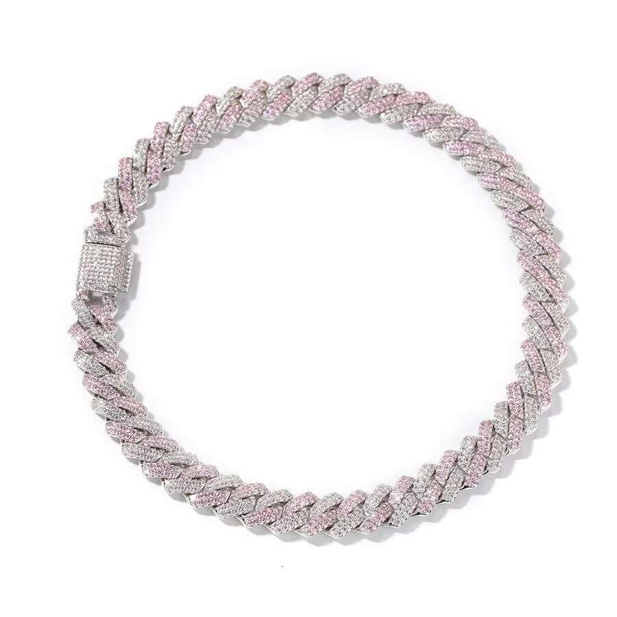 OACOCA Cuban Link Necklace Hip-hop Moissanite Jewelry Women Provence Hot Sale Real Moisasnite Diamond Two-tone 13mm Silver Hiphop