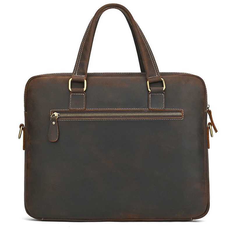 High Quality Genuine Leather Laptop Briefcase For Men Male Cowskin Business Briefcase Bag Vintage Style Shoulder Bag Crossbody W250610