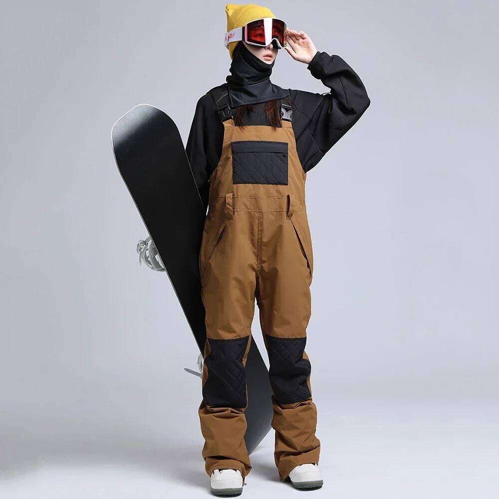 Outdoor Windproof Skiing Pants 2025 Winter Snowboard Jumpsuit Overalls Women Warm Ski Clothing Men Snow Sport Waterproof Trouser