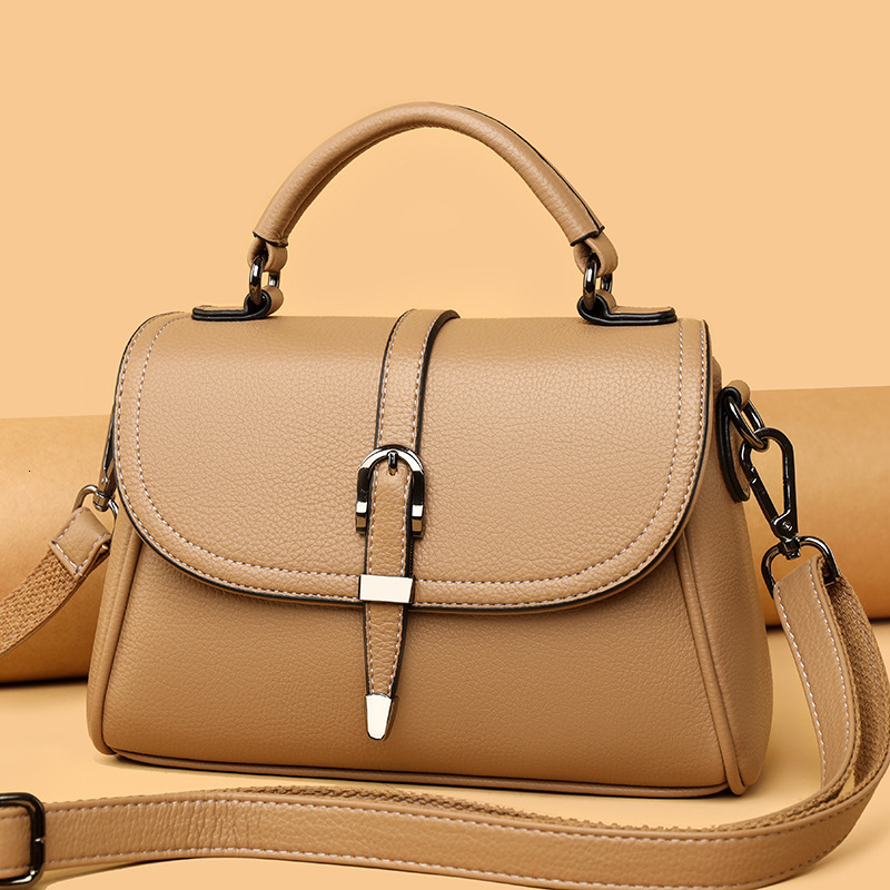 Women's High-End Feel Middle-Aged Mom Handbag Large Capacity Fashion Simple Crossbody Elegant Light Luxury Shoulder Bag
