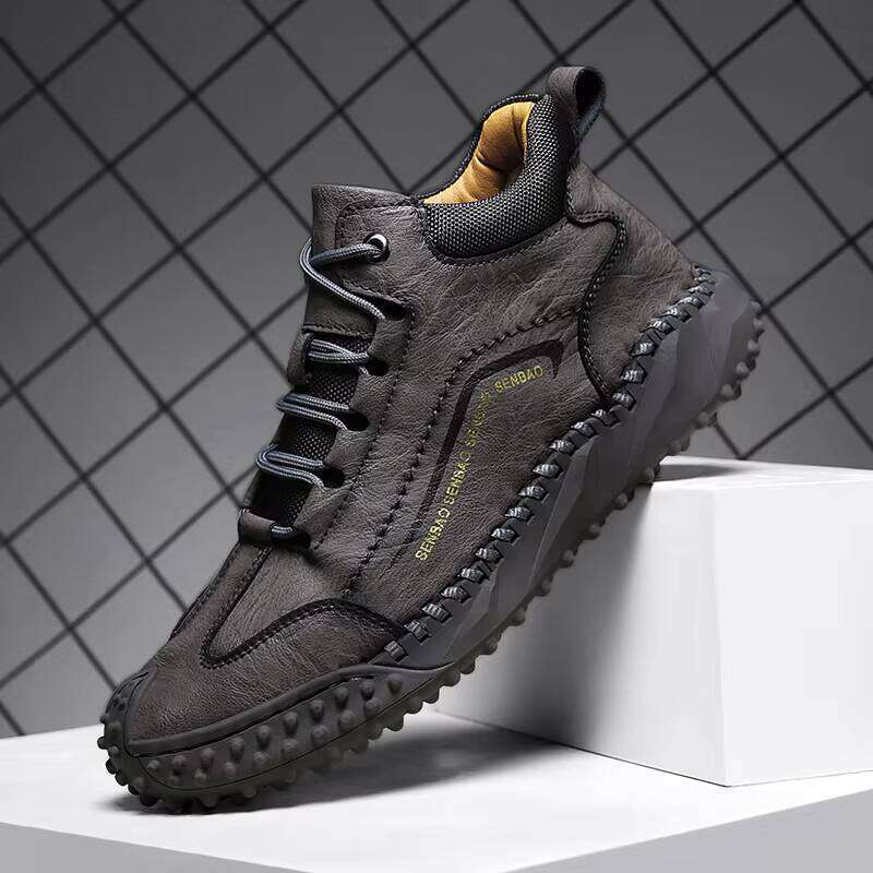 Trend Style Boots Wear-resistant Men Casual Hot Sale Fashion Rubber Winter Leather Shoes
