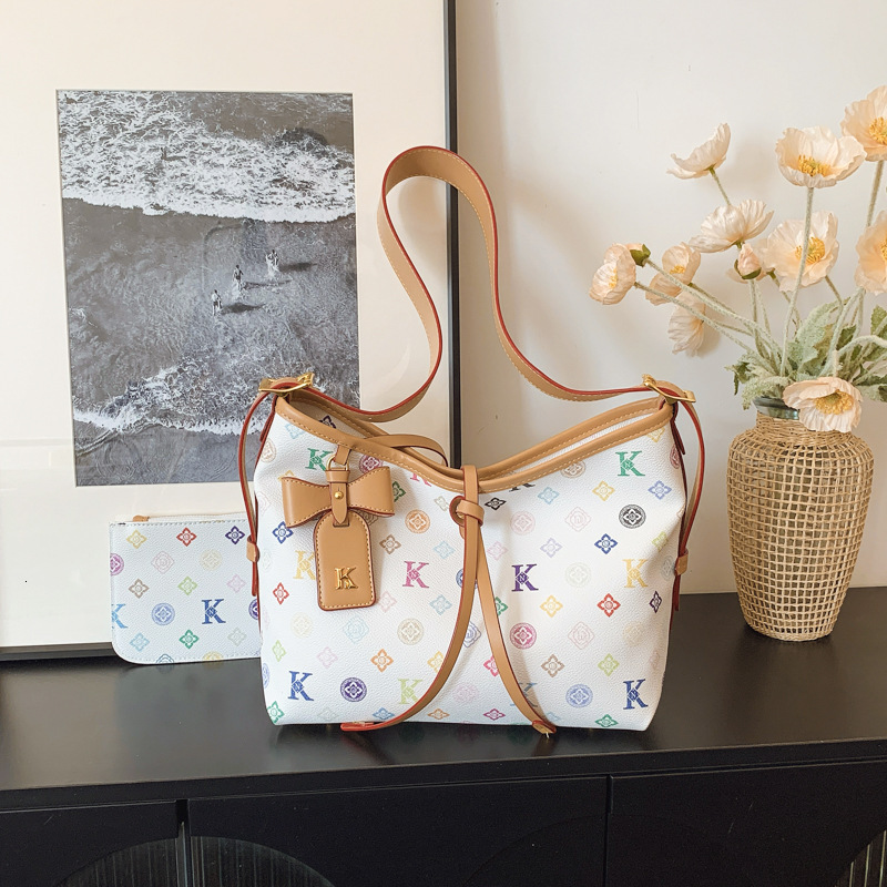 Women's Shoulder 2025 New Three-Color Printed Underarm Color-Block Large Capacity Casual Crossbody Bag