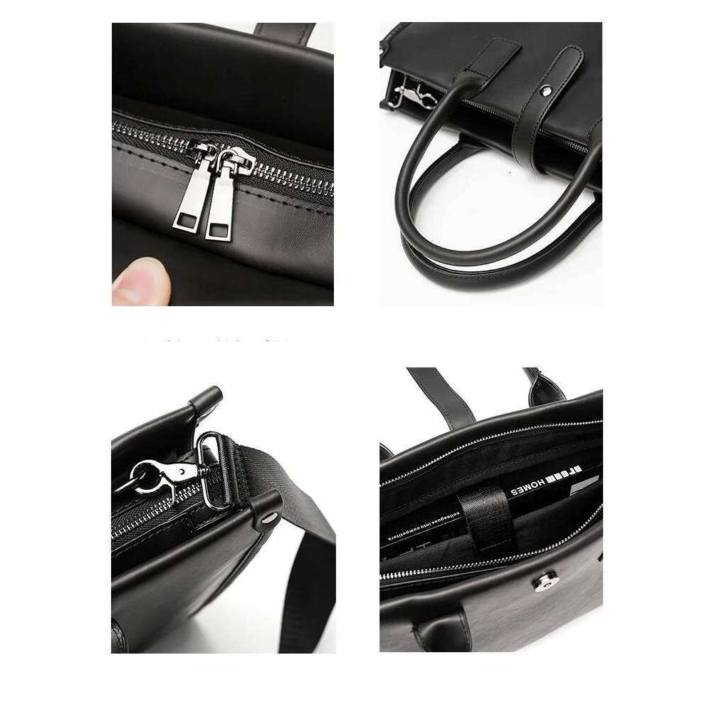 New Men's Briefcase Bag Retro Leather Business Boston Bags Brand Designer's Cross Bag Large Capacity Computer Handbags