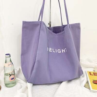 Lazy Style INS Korean Version Canvas for Women Large Capacity Fashion Tote 2020 New Printed Shoulder Shopping Bag