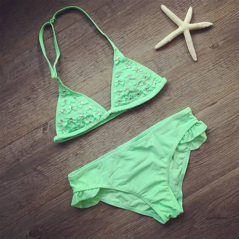 5-12 Years Children Bow Girls Swimwear Baby Kids Biquini Infantil Swimsuits Bikini Girl 2020 New Summer Bathing Suit