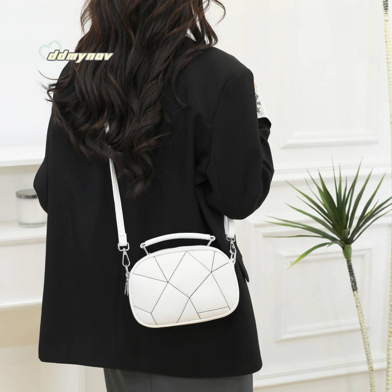 Fashion Patchwork Small Square High-end Versatile Women's Trendy Handbag Shoulder Crossbody Bag ddmynov