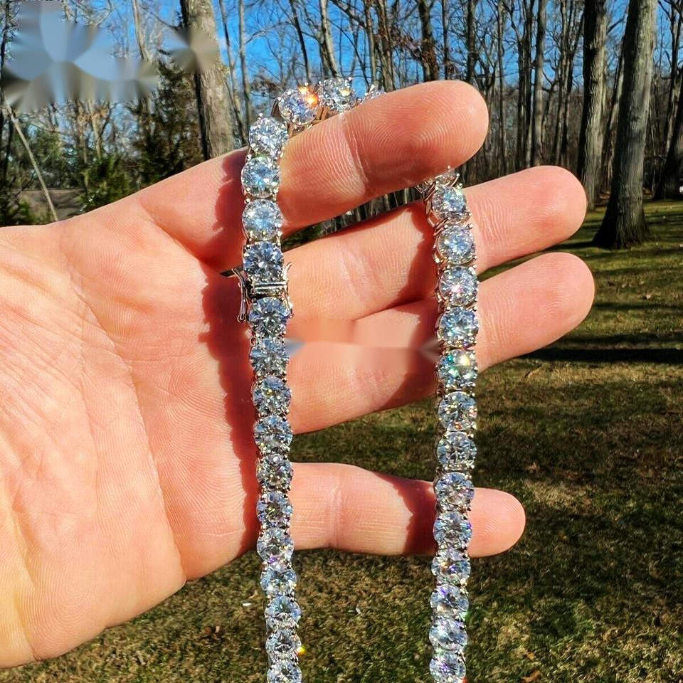 S925 Silver GRA Diamond Moissanite Tennis Chain Necklace 2MM to 6MM Sizes Available OACOCA