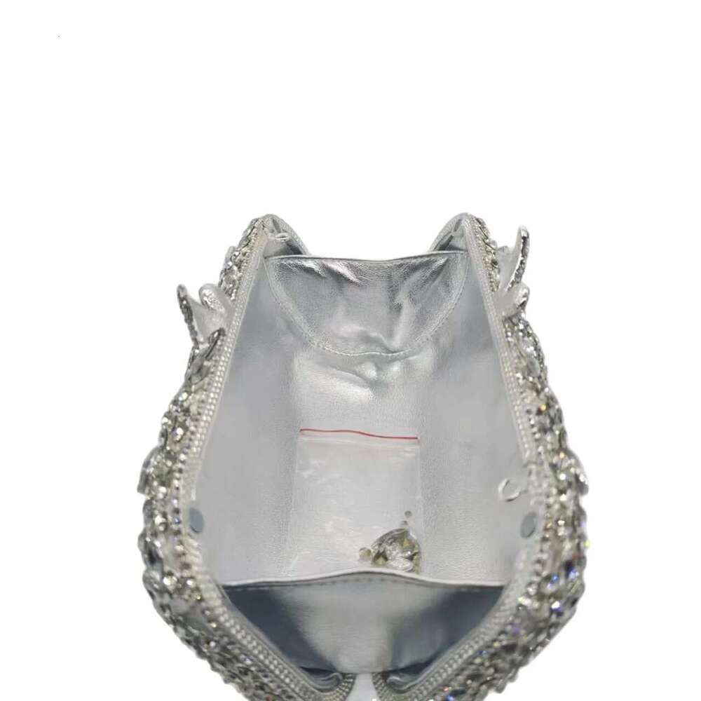 XIYUAN Sier Golden Evening Shiny Flower Rhinestone Dia Clutch Dress Handbag Chain bag Classy Square Box Bag for Women