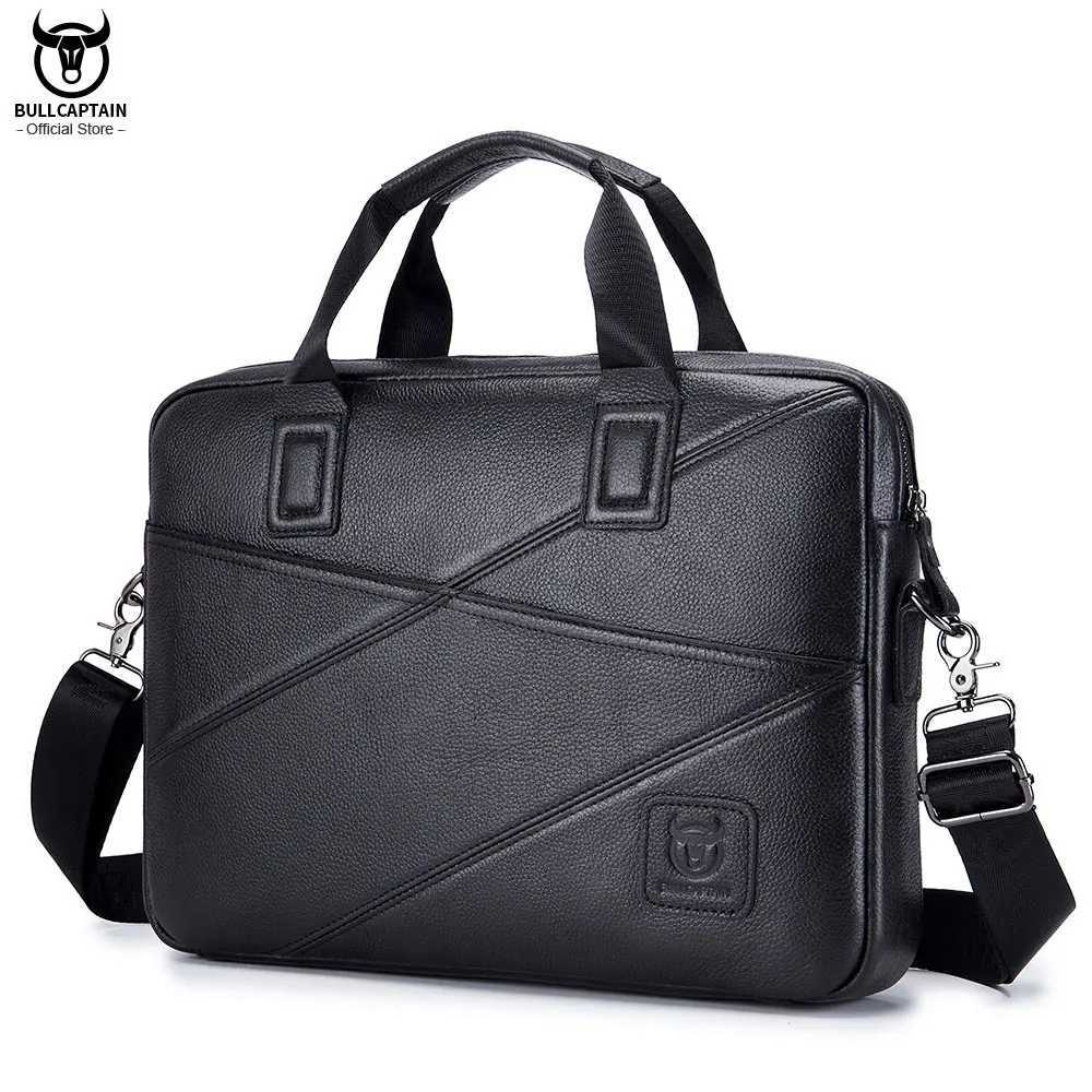 BULLCAPTAIN 2020 Mens Briefcase Business Handbag Can Be Used For 15 Inch Laptop Casual Shoulder Messenger Bags Leather Bag Men W250610