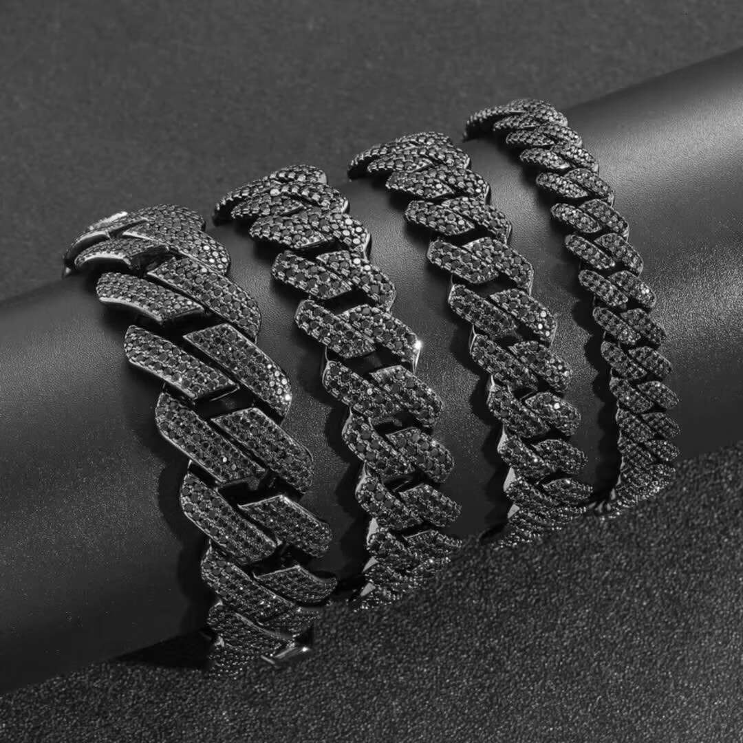 OACOCA Top Quality Moissanite Hip Hop Jewelry GRA Certificate Iced Out 15mm 925 Sterling Silver Mens Cuban Link Chain