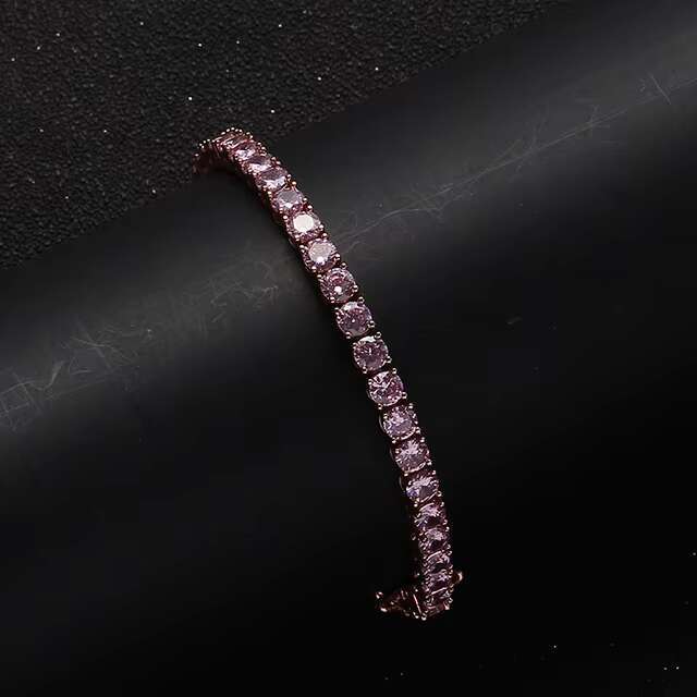 OACOCA 3mm 4mm 5mm Tennis Chain Bracelet pink Tennis Bracelet