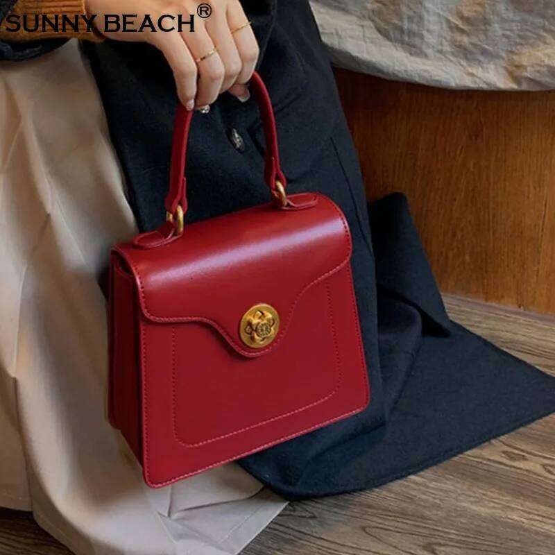 Red Black Tote Shoulder for Women Crossbody Bag High Quality PU Leather Bolsas Female Purse