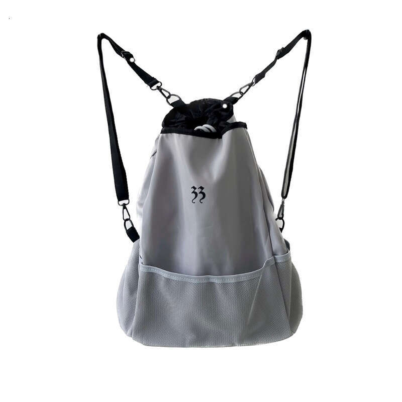 Niche Design Offset Printing INS Nylon Lightweight Large Capacity Mesh Backpack Simple Versatile Drawstring Closure Shoulder Bag