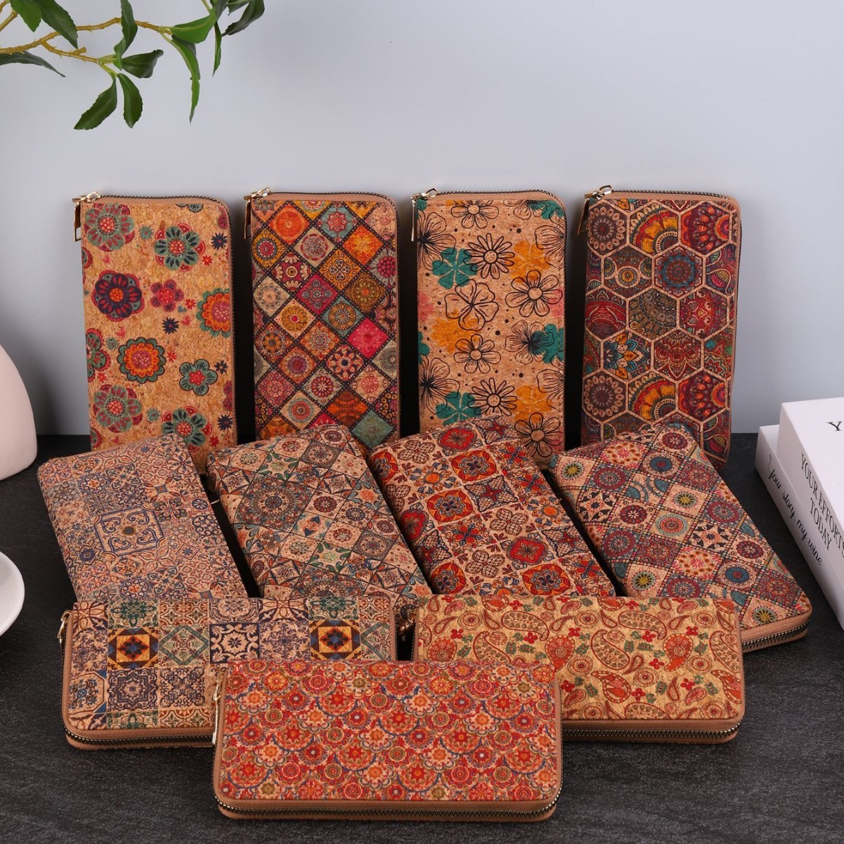 Free Shipping 2025 New Designer Bag Cross-border Ethnic Style Women's Wallet Wood Grain Multi Card Slot Card Bag PU Material Exquisite Practical 