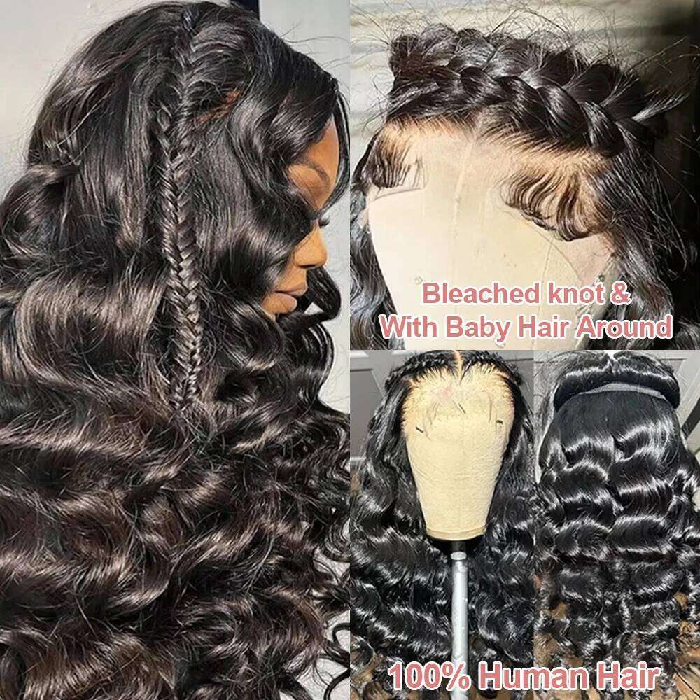 40Inch Loose Deep 13x4 13x6 360 Human Hair 250 Density Brazilian Water Curly Nature Wave HD Lace Frontal Wig Preplucked
