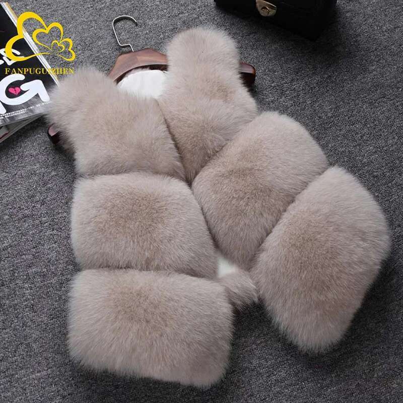 Fluffy Faux Fur Coat for Women, Thick Imitated Fox Overcoat, Warm Outwear, Female Fashion Vest, High Quality, Winter