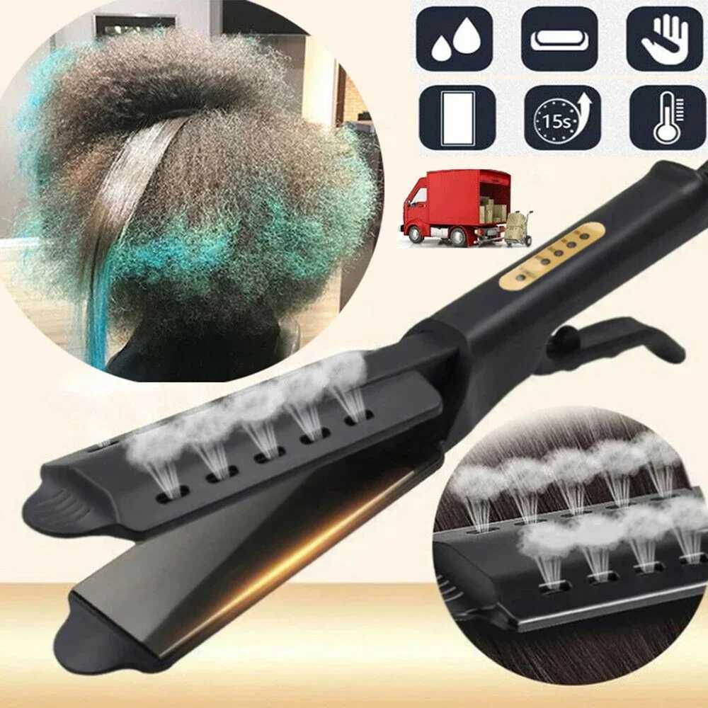 Professional Hair Straightener Iron Ceramic Wide Hair Flat Iron Four-level Temperature Control Styling Tool for All Hair Types W250610