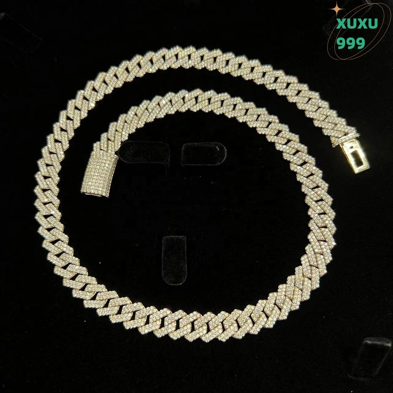 OACOCA Hip Hop 10mm Width Moissanite Chain Necklace High Quality Full Diamond 10K Cuban Link Chain Necklace Miami Bracelet Necklace