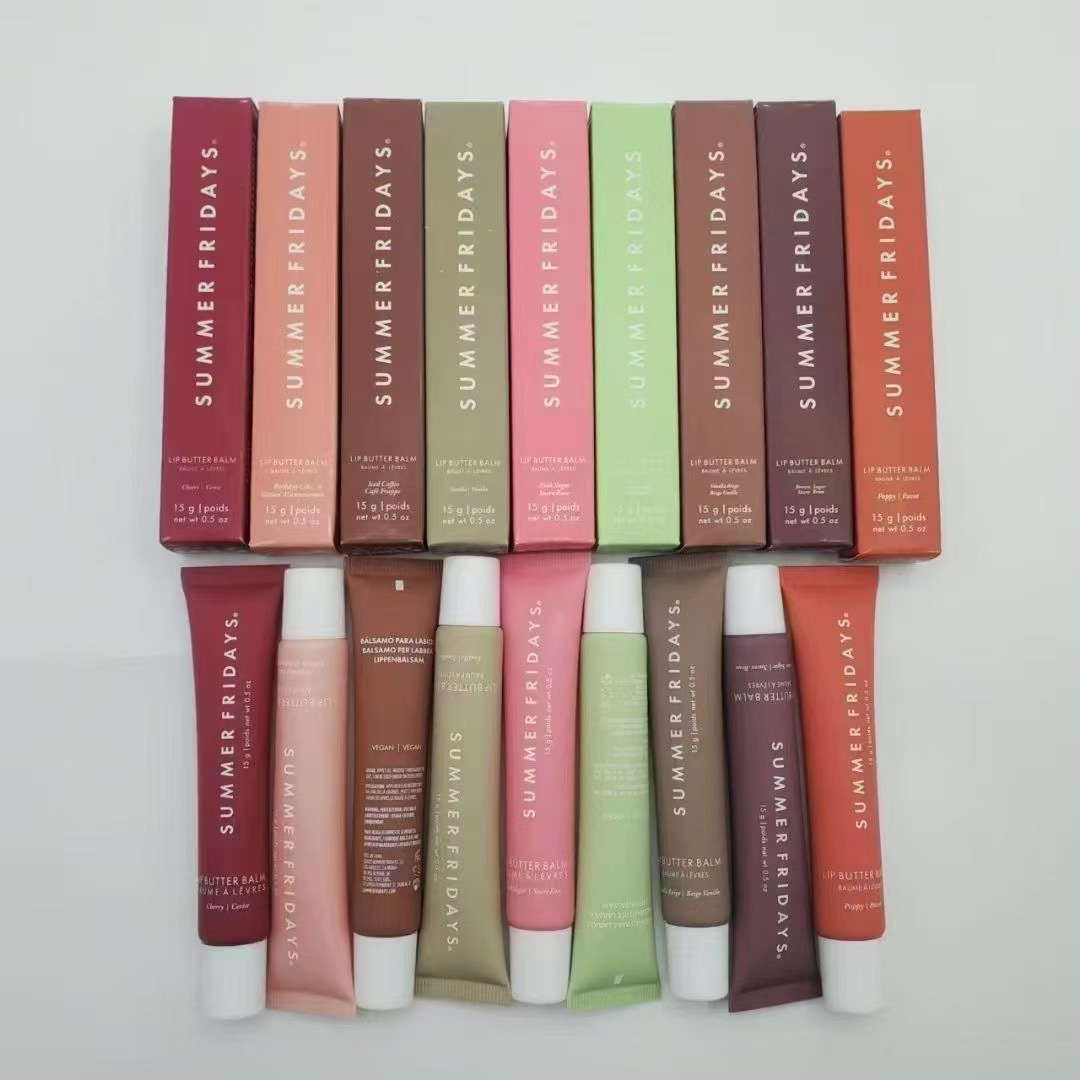 Lip Butter 15g Lip Balm Liquid Lipstick moisturizes Smooth Makeup Lips Glaze LipGloss Oil Jelly pink sugar vanilla beige birthday cake 0.5oz SF LipCare good