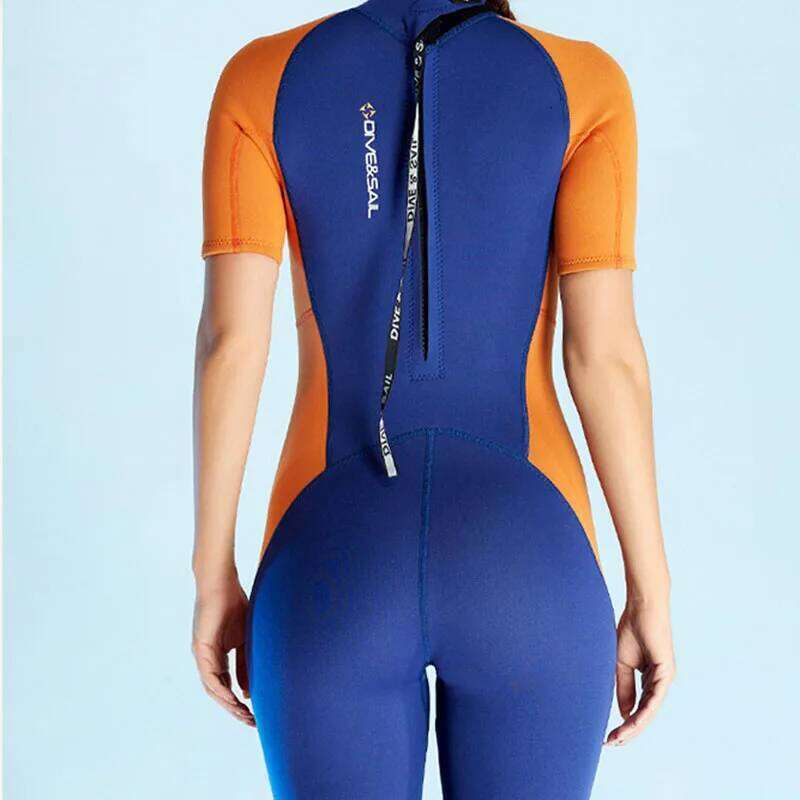 Oulylan Winter Men and Women 1.5mm Short Sleeve Shorts One-piece Surfing Suit for Diving Snorkeling Swimming