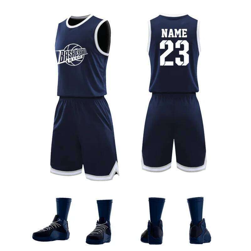 Wholesale Custom Men Polyester Jersey Sets Youth Uniforms Mesh Fabric Basketball Short Sleeve Shirts LQ217