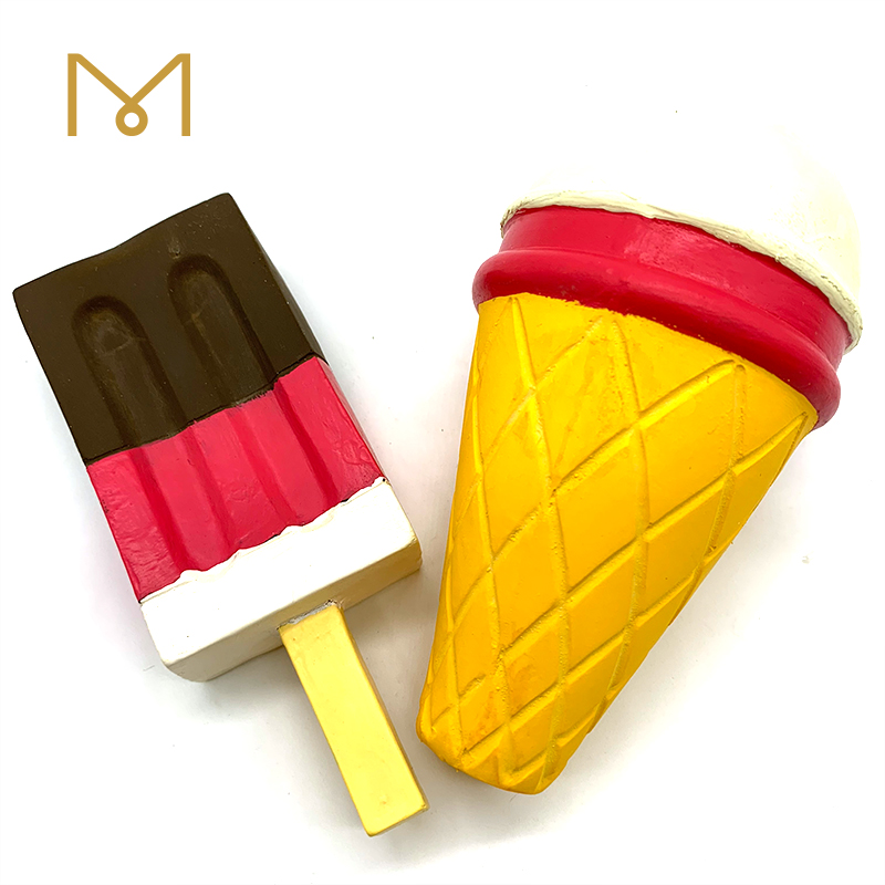 Squeaky Rubber Chew Dog Toy Colorful Screaming Soft New Natural Wholesale Food Latex Ice Cream Dog Toys 6pcs/Pack