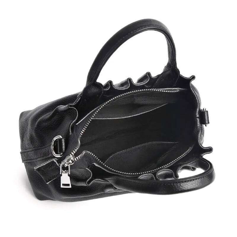 New Genuine Leather Women's Handbag, Pleated Fashionable Commuting Shoulder Bag, Crossbody Bag 2025/06/10