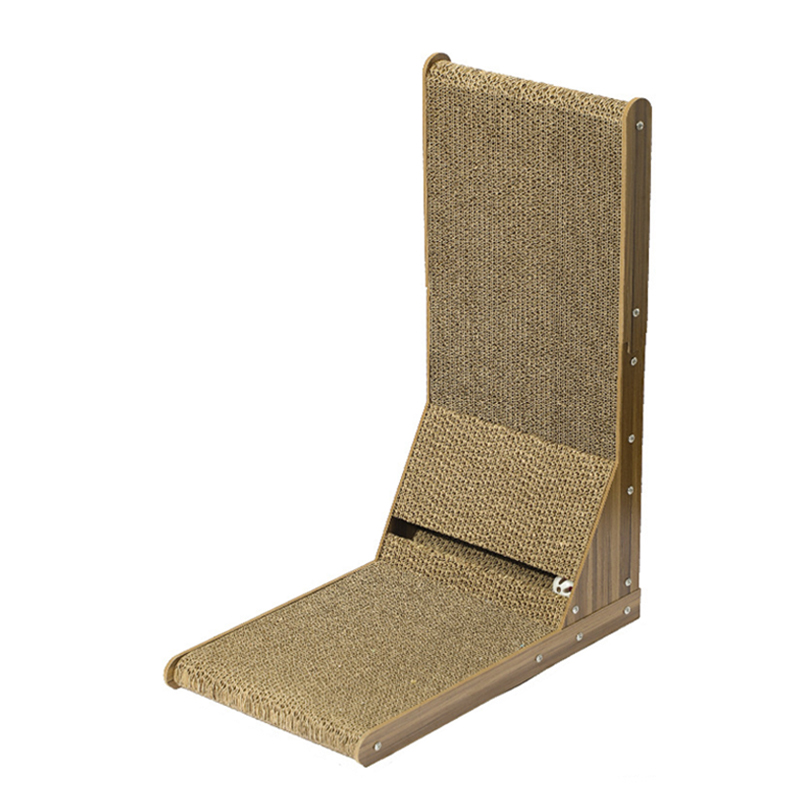 Cross border popular cat scratching board L-shaped vertical corrugated paper grinding claw artifact durable and non shedding cat scratching column sou