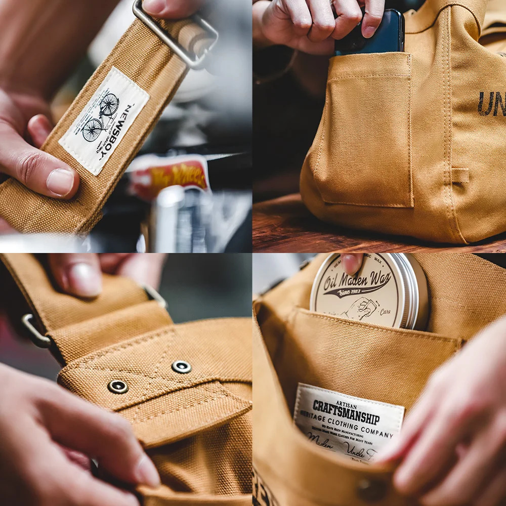Maden Vintage Large Capacity Canvas Bag Female ner Letter Printed Crossbody Computer Messenger Shoulder Bags Traveling 250605