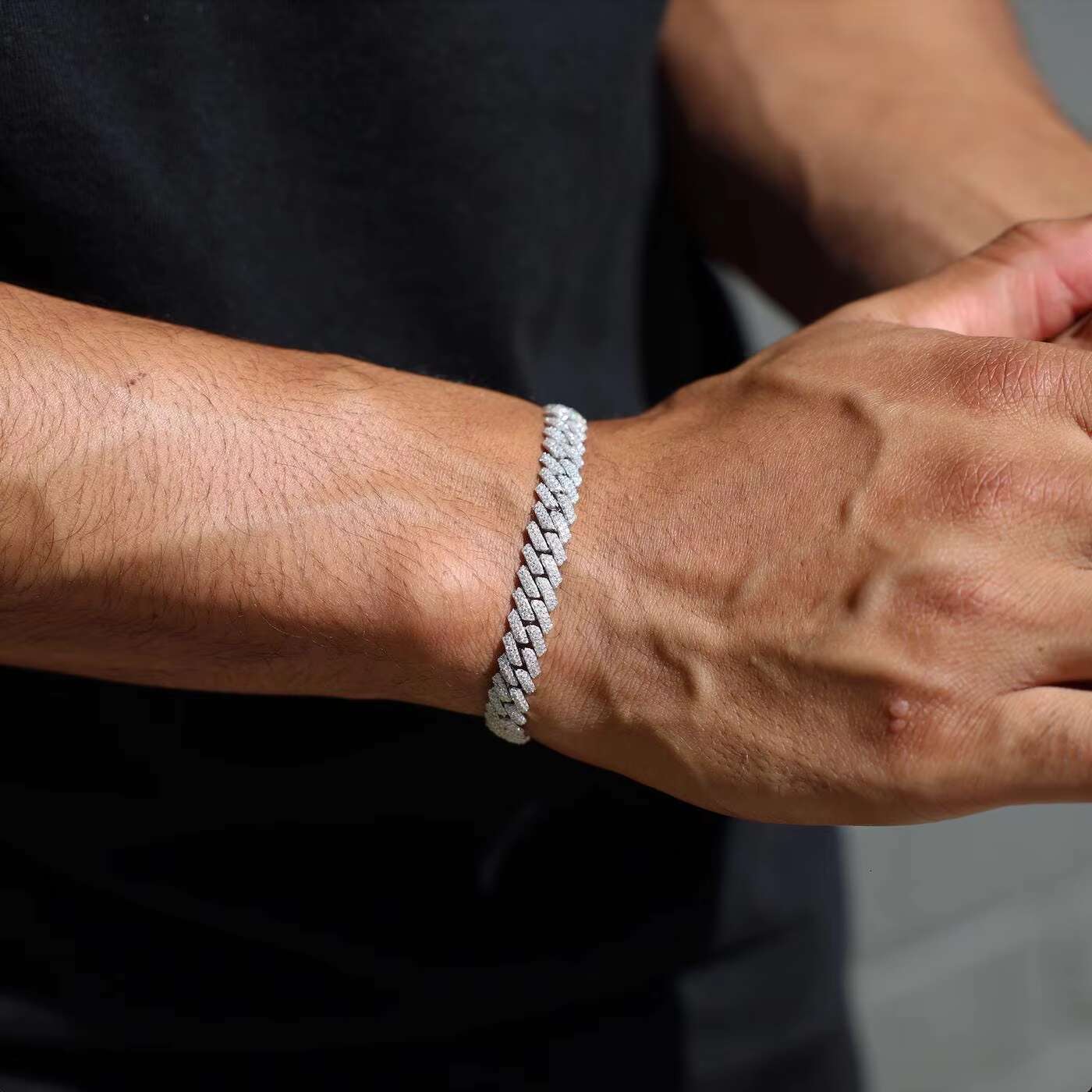 moissanite bracelet Miami Cuban Link Bracelet Men/Women Bracelet Moissanite Cuban Bracelet Available in 925 Sterling Silver/10k Solid Gold Pass