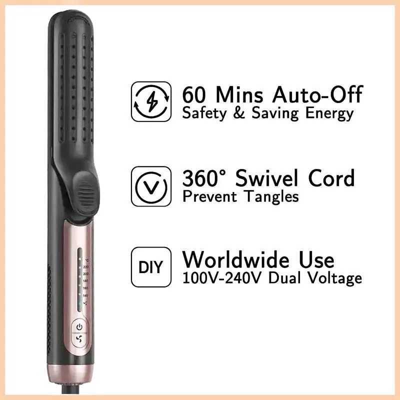 2 In 1 Ceramic Cool Airflow Hair Styler Portable Hair Straightener And Curler 3D Floating Plate Cool Air Styler Flat Iron W250610