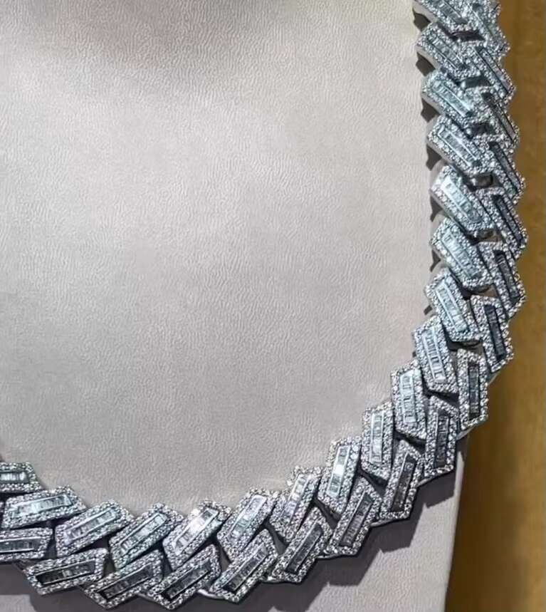 OACOCA 925 Sterling Silver White Moissanite Cuban Chin VVS1 Clarity Moissanite Jewelry Making for Diamond Necklace