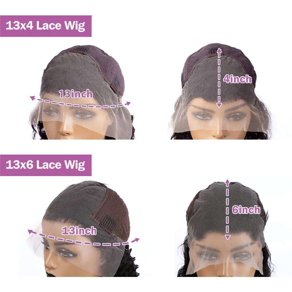 40 Inch Loose Deep Human Hair Wigs 13x6 Hd Transparent Frontal 250% Remy Water Wave 13x4 Lace Front Wig For Women