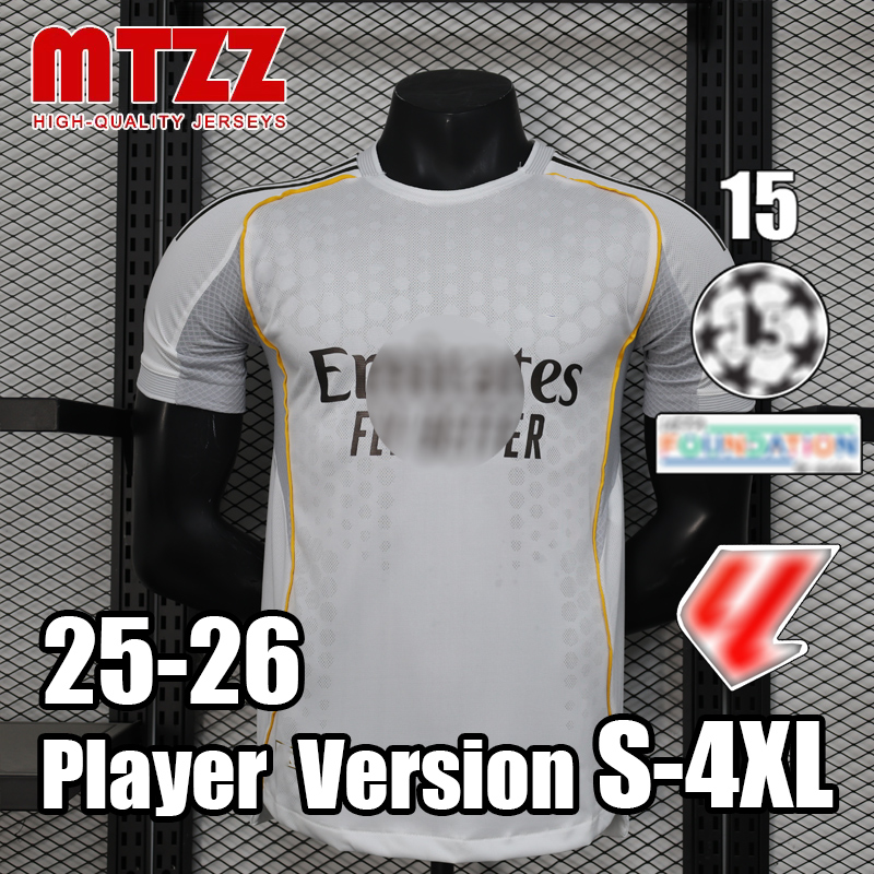 MTZZ 25-26 Reals Madrids Soccer Player Version Jersey Home Away Third Pre Match Black Blue GK Goalkeeper Special Mens Jerseys Man Top Football Shirt 2025 2026 Slim Fit