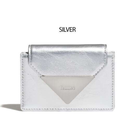 Korean FENNEC Classic Triangle Patent Leather Cowhide Portable 70% off Compact Fashion ID Coin Card Holder for Women