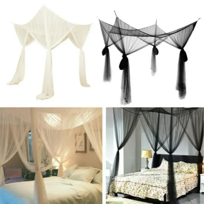 Baby Mosquito Net Four Door KingQueen Double Size Home Single Bed Prevent Insect Outdoor Square Grace White Canopy 250604z