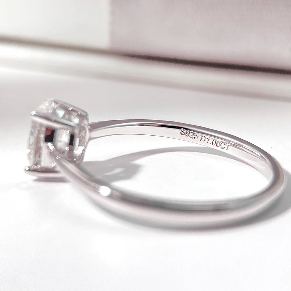 1/2/3/4 Oval Cut Solitaire Diamond Ring GRA Certified 925 Sterling Silver Party Wedding Bands Jewelry for Women 250610
